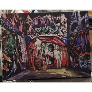 Banksy Print On CANVAS 12X26
